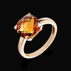 ring Poppy Blue Petit Modèl Rose Citrine